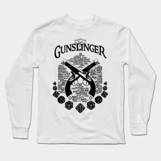 RPG Class Series: Gunslinger - Black text Long Sleeve T-Shirt